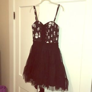 RARE Royal Bones Gothic Skull Tulle Strappy Dress
